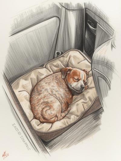 Pet transportation puppy in the back seat