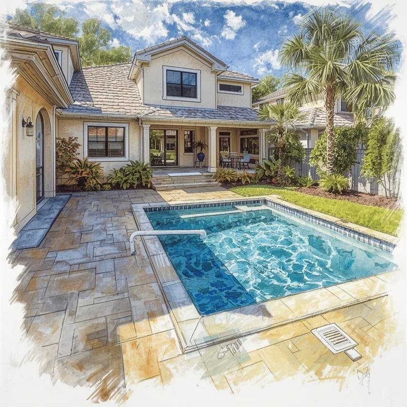 Have your house prepped and ready to go for when you get home beautiful pool , lovely house ready
